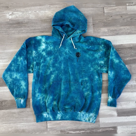 Comfy Hoodie by Bowery | Teal Tie Dye w/ California Graphic Hoodie | Size L - Picture 1 of 9
